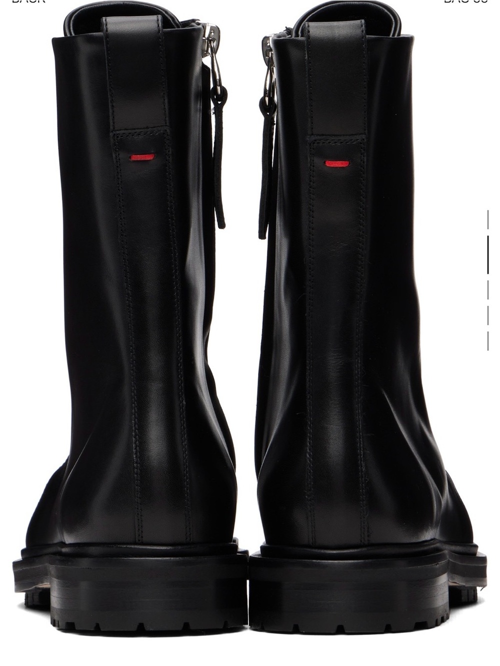 Aeyde Tate Black High Polished Lace-Up Boots - Picture 10 of 12